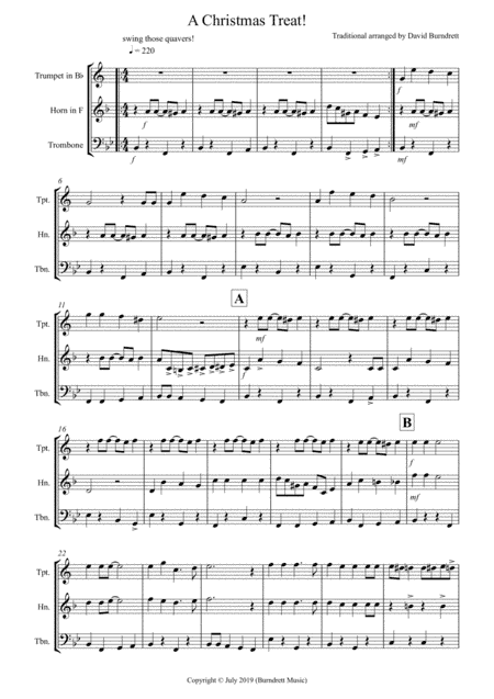 A Christmas Treat! for Brass Trio (arr. David Burndrett)