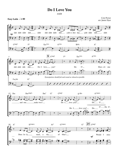 Do I Love You? (arr. Jamie Dyer)