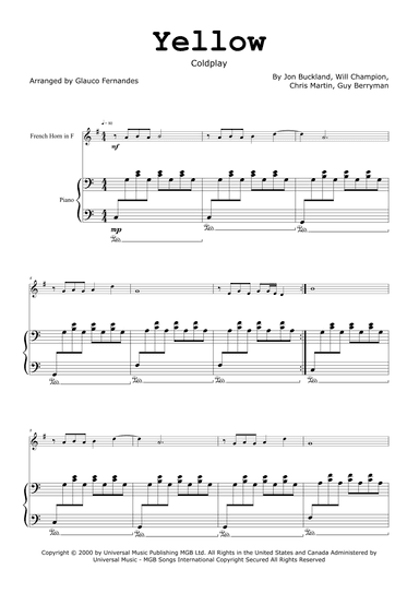 Yellow (arr. Glauco Fernandes)