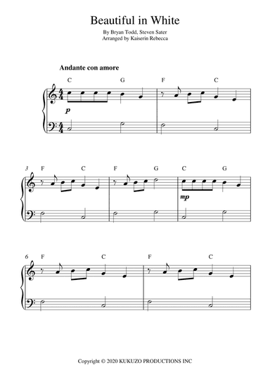 Beautiful In White (arr. Kaiserin Rebecca)