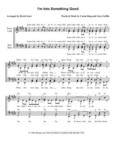 I'm Into Something Good (arr. Derek Scarr)