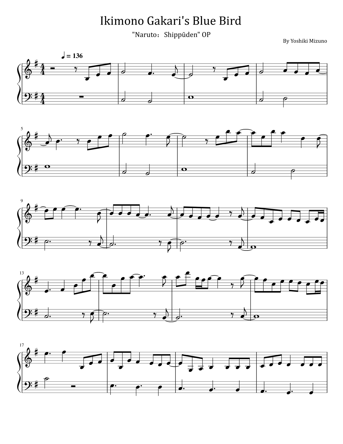Ikimono Gakari's Blue Bird (arr. poon)