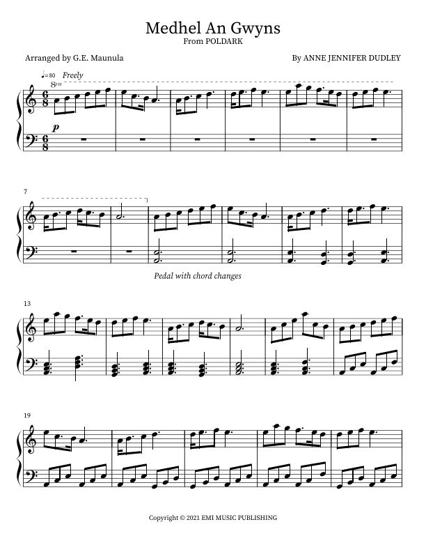 Medhel An Gwyns (arr. G.E. Maunula)