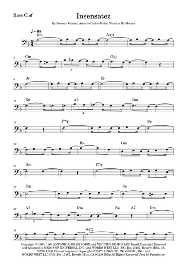 How Insensitive (insensatez) (arr. Fabio Eduardo de Oliveira)