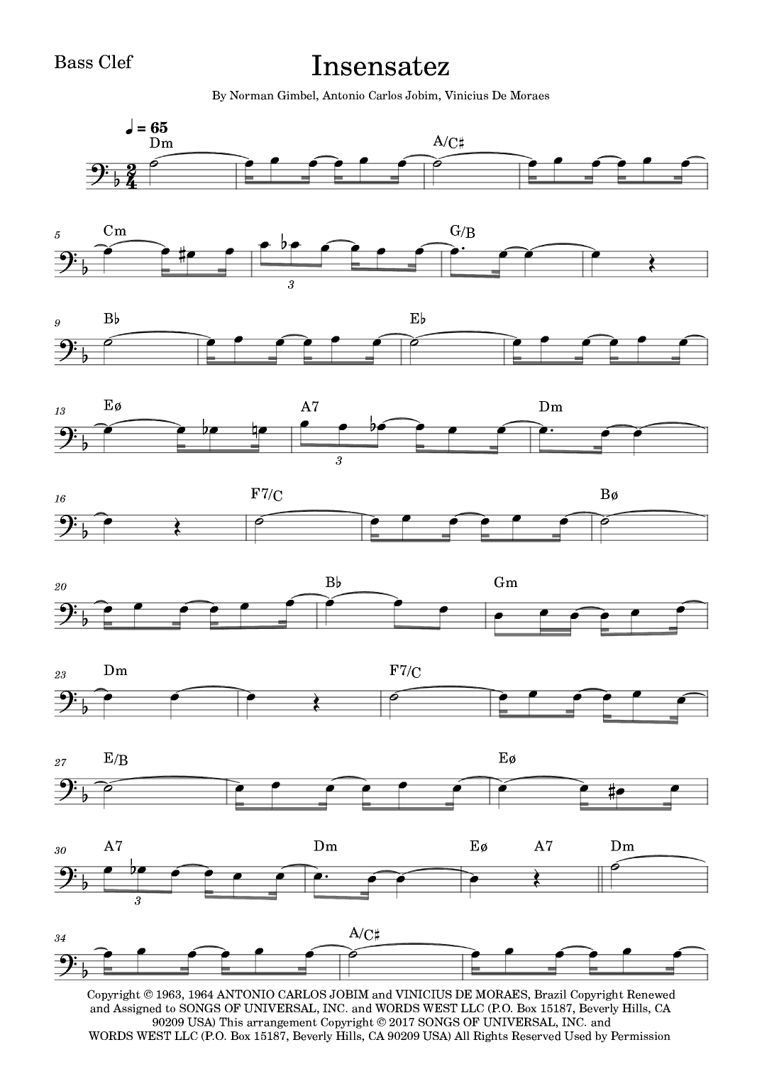How Insensitive (insensatez) (arr. Fabio Eduardo de Oliveira)