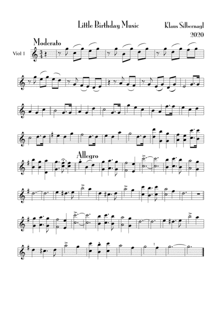 Little Birthday Music (arr. Klaus Silbernagl)