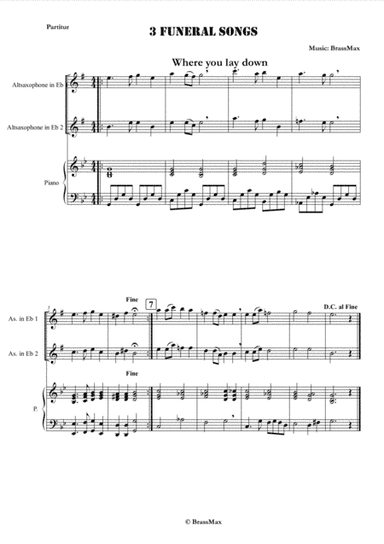 3 Funeral Songs for Two Saxophones in Eb