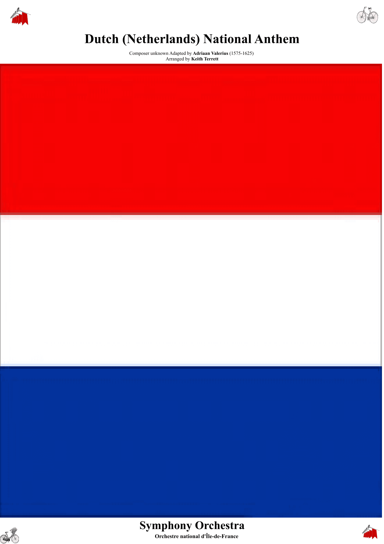 Dutch National Anthem (Orchestre national d'Île-de-France Edition) (arr. Keith Terrett)
