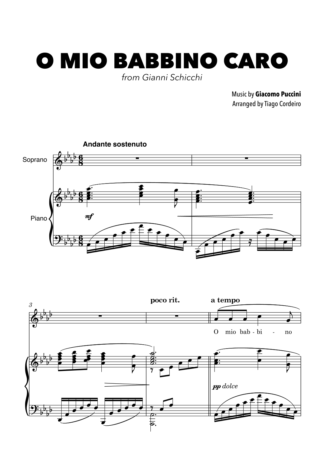 O Mio Babbino Caro (arr. Tiago Cordeiro)
