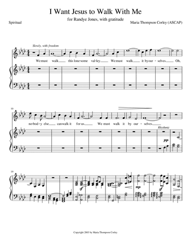 I Want Jesus to Walk with Me (high key) (arr. Maria Thompson Corley)