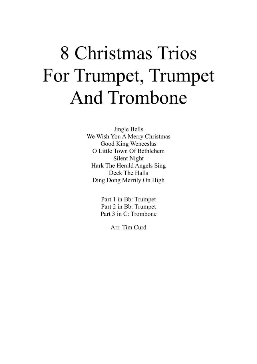 8 Christmas Trios for Trumpet, Trumpet and Trombone (arr. Tim Curd)