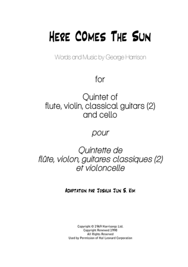 Here Comes The Sun (arr. Joshua S Kim)