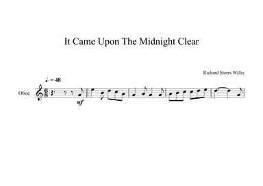 It Came Upon The Midnight Clear - Richard Storrs Willis (Oboe) (arr. Digital Book Music)