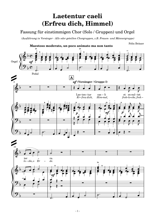 Laetentur caeli (Erfreu dich Himmel)