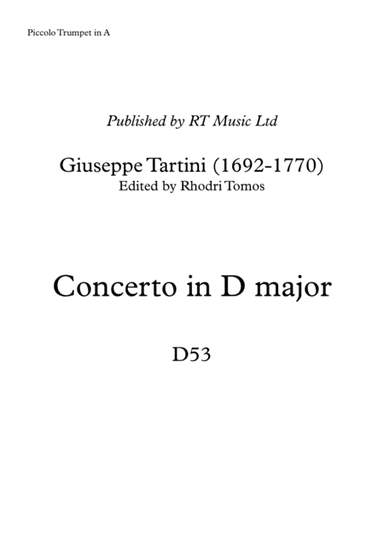 Tartini Trumpet Concerto in D major D53 - solo parts (arr. Rhodri Tomos)