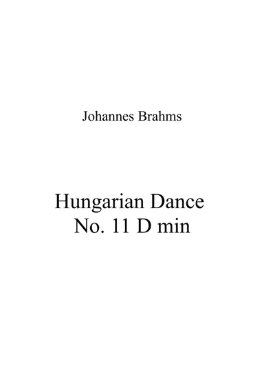 Hungarian Dance No. 11 D min (arr. Patrizia Luraschi)