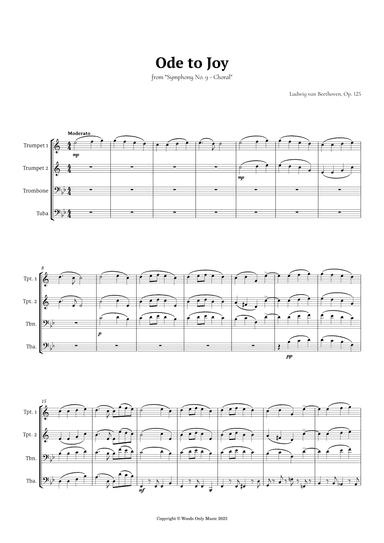 Ode to Joy by Beethoven for Brass Quartet (arr. Ander)