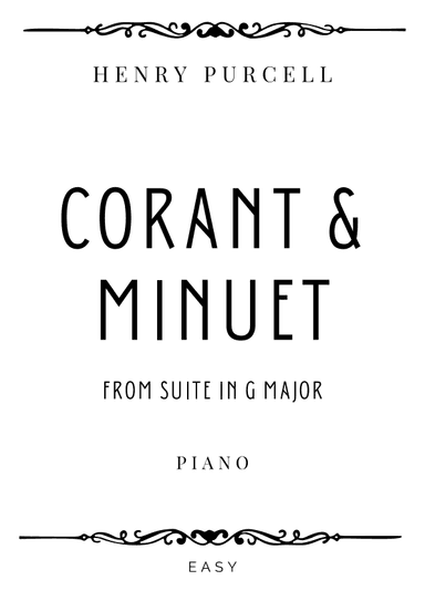 Purcell - Corant and Minuet from Suite in G Major - Easy (arr. Piacere Music Sheets)