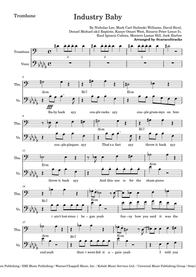 Industry Baby (arr. Caracol Tracks)