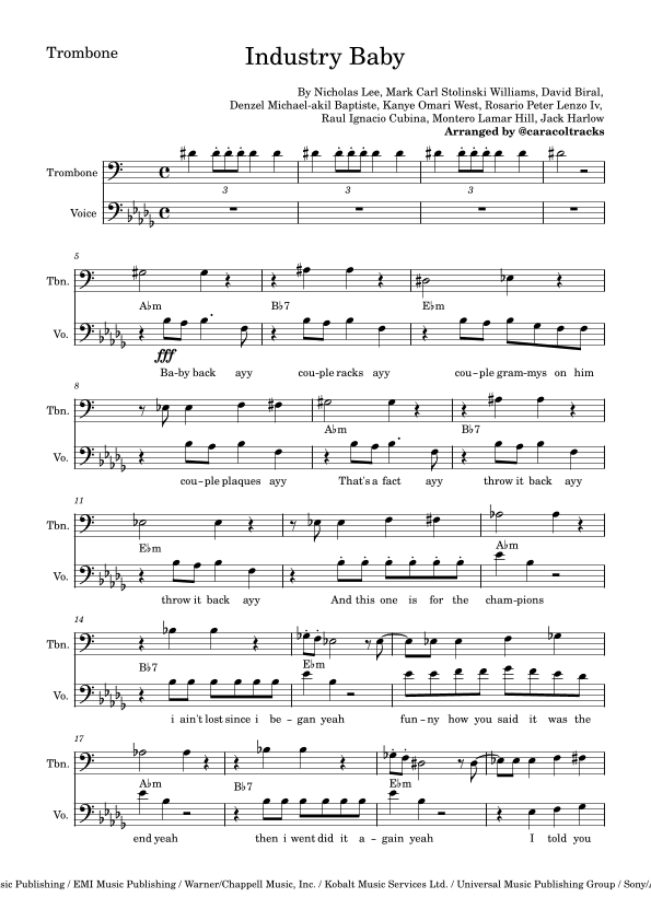 Industry Baby (arr. Caracol Tracks)
