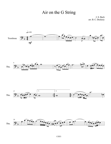 Air on the G String (Trombone Solo) (arr. B. C. Dockery)