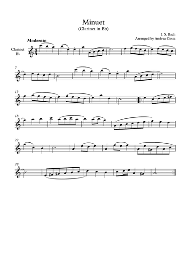 Minuet in G Minor (arr. Andrea Costa)