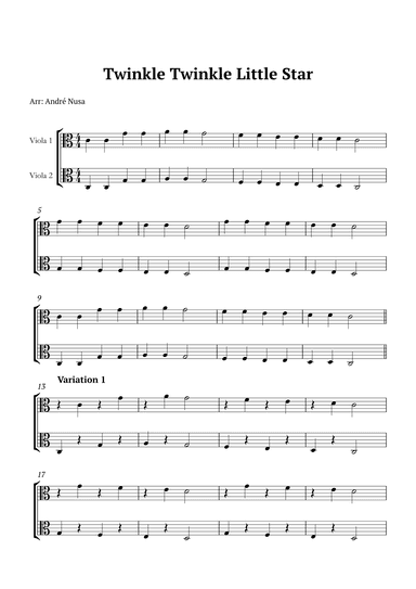 Twinkle Twinkle Little Star Variations (arr. André Nusa)