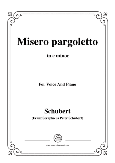 Schubert-Misero pargoletto,in e minor,for Voice&Piano (arr. MSM)