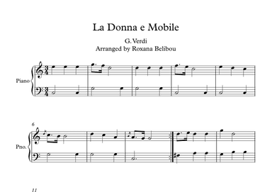 La Donna E Mobile (arr. Roxana Belibou)