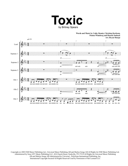 Toxic (arr. Bryan Sharpe)