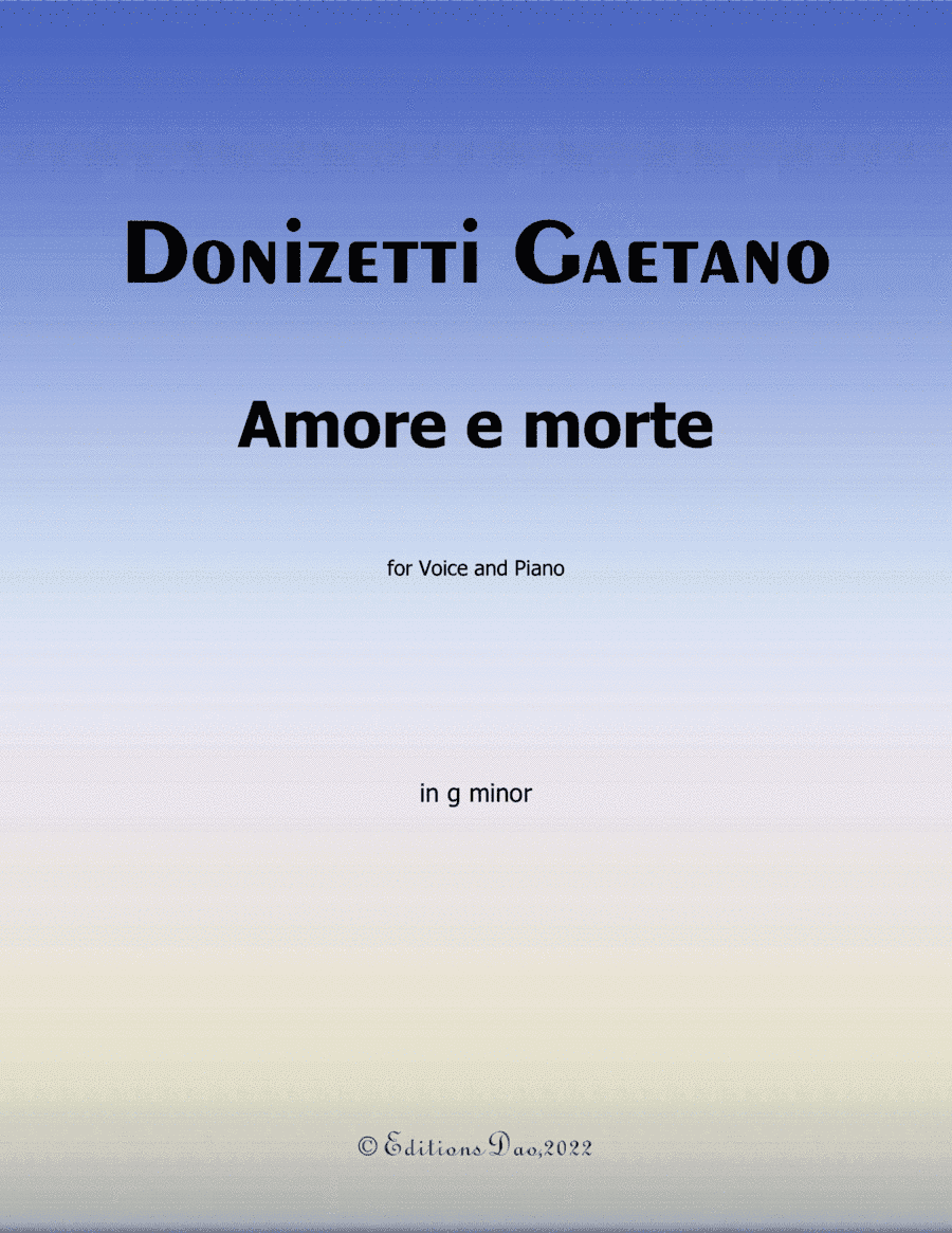 Amore e morte, by Donizetti, in g minor (arr. Editions Dao)