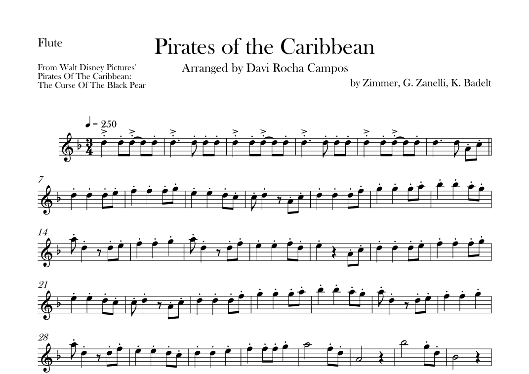 Pirates Of The Caribbean (arr. Davi Rocha Campos)