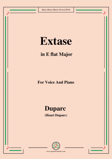 Duparc-Extase in E flat Major,for Violin and Piano (arr. MSM)