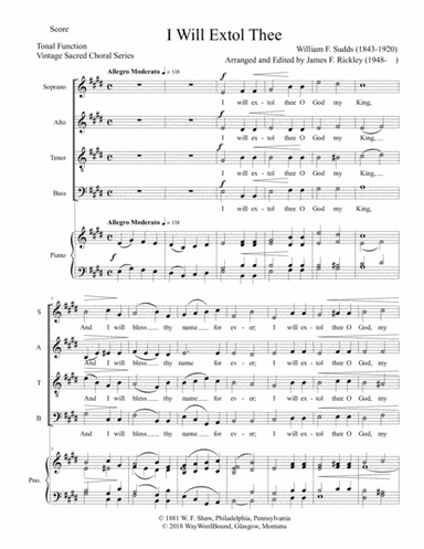 I Will Extol Thee (arr. James F. Rickley)