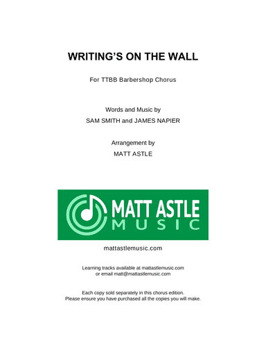 Writing's On The Wall from the film SPECTRE (arr. Matt Astle)