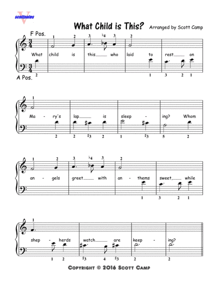What Child is This? (First Year Piano Students) (arr. Scott Camp)