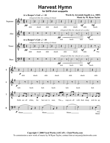 Harvest Hymn : SATB Acapella