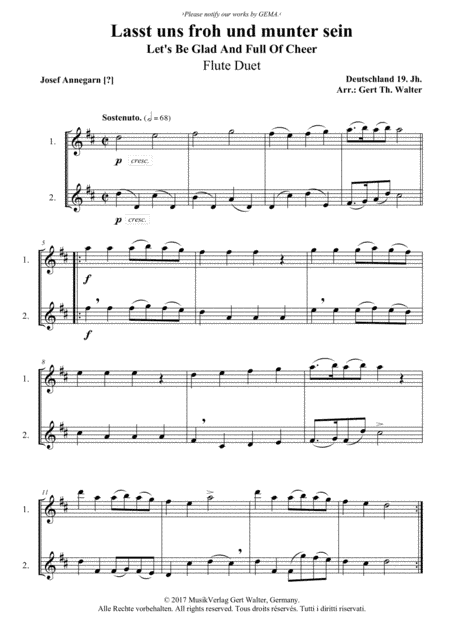 Let's Be Glad And Full Of Cheer (arr. Gert Th. Walter)