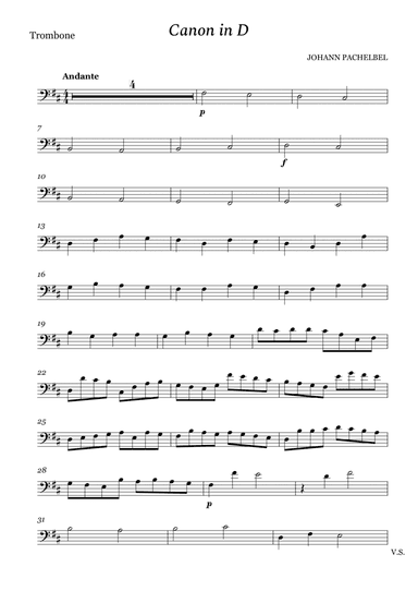 Canon in D for Trombone (arr. Cássio Silva Chaves)