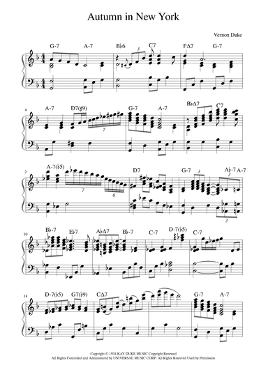 Autumn In New York (arr. Katsufumi Seki)