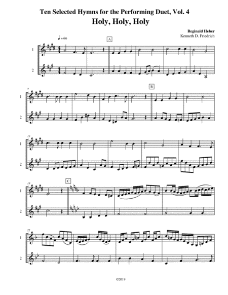 Ten Selected Hymns for the Performing Duet, Vol. 4 - trumpet (clarinet) and horn (arr. Kenneth D. Friedrich)