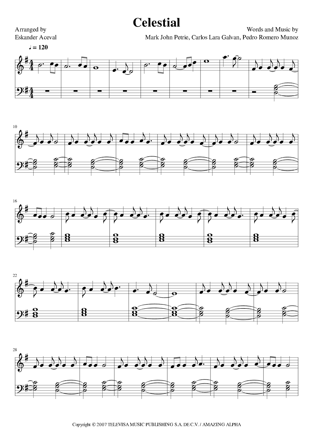 Celestial (arr. Eskander Aceval)