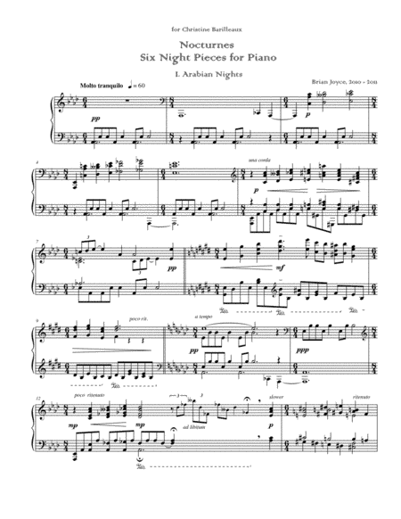 Nocturnes: Six Night Pieces for Piano