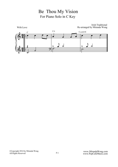 Be Thou My Vision - Piano Solo in C Key (Romantic Version) (arr. Miranda Wong)