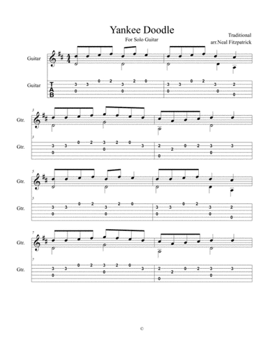 Yankee Doodle For Solo Guitar (arr. Neal Fitzpatrick)