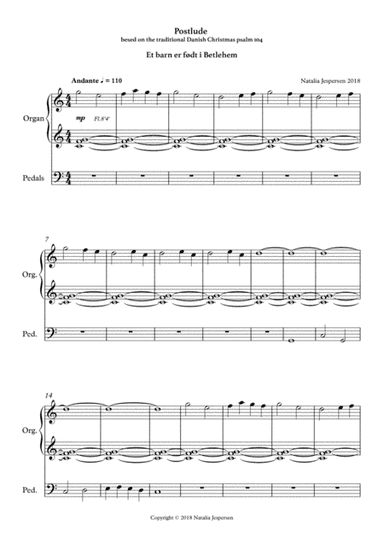 Et barn er født i Betlehem (Postlude)