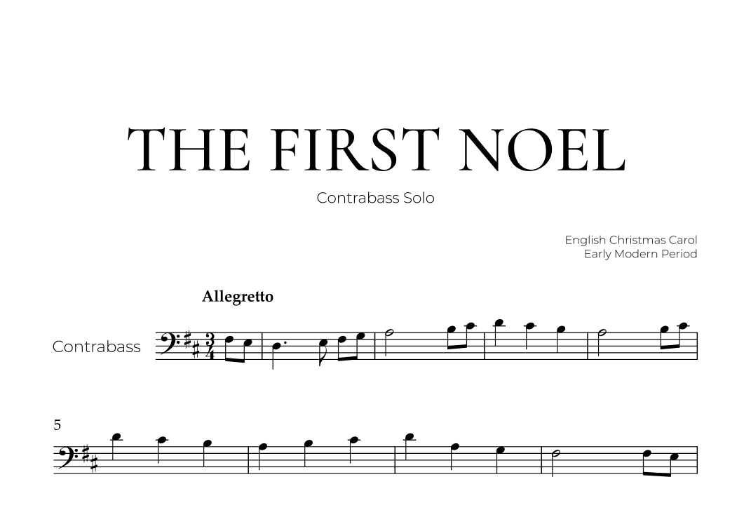 The First Noel (Bass Solo) - Christmas Carol (arr. Pedro Merendi)