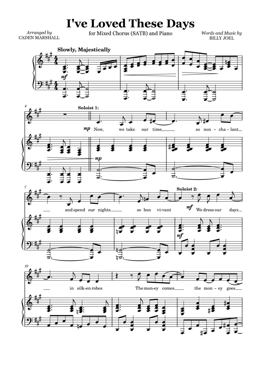 I've Loved These Days (arr. Caden Marshall)