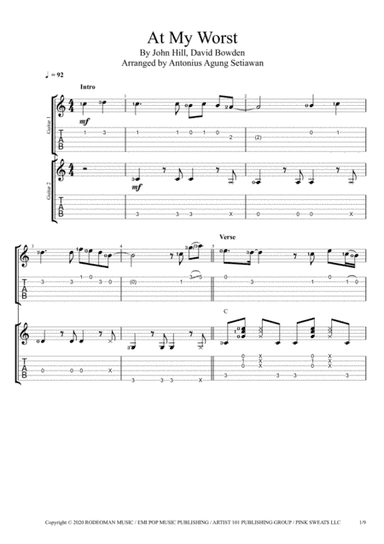 At My Worst (arr. Antonius Agung Setiawan)