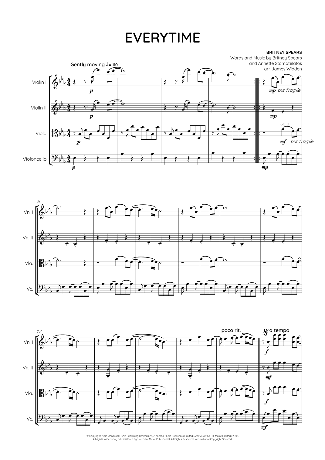 Everytime (arr. James Widden)